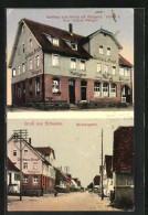 AK Schwann, Gasthaus Zum Hirsch Mit Metzgerei, Inh. Ludwig Aldinger, Strassenpartie  - Andere & Zonder Classificatie