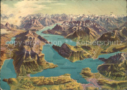 11701665 Heiden AR Panoramakarte Vierwaldstaettersee Heiden - Autres & Non Classés