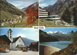 11701295 Bad Vals GR Panorama Dorfplatz Kirche Kurhotels Stausee Zervreila Vals - Andere & Zonder Classificatie