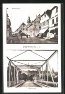 AK Obernburg A. M., Römerstrasse Mit Anwohnern, Mainbrücke  - Altri & Non Classificati