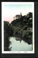 AK Nové Mesto N. Metují, Zámek, Fluss Am Schloss  - Tschechische Republik