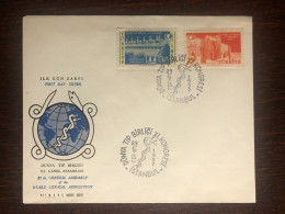 TURKEY FDC COVER 1957 YEAR MEDICAL CENTER HEALTH MEDICINE STAMPS - FDC