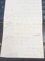 Soth Vietnam Letter-sent Mr Ngo Dinh Nhu -year-9-11-1953 No-414- 1 Pcs Paper Very Rare - Historical Documents