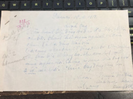 Soth Vietnam Letter-sent Mr Ngo Dinh Nhu -year-19-5-1953 No-228- 1 Pcs Paper Very Rare - Historical Documents