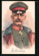 Künstler-AK Heerführer Von Falkenhayn, Portrait In Uniform Mit Schirmmütze  - Oorlog 1914-18