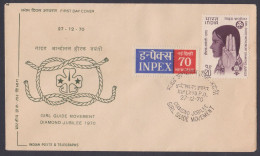 Inde India 1970 FDC INPEX Stamp Exhibition, Girl Guide Movement, Scouts, First Day Cover - Brieven En Documenten