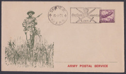 Inde India 1971 Army Postal Service, Army Day, Cover, Soldier, Indian Armed Forces - Brieven En Documenten