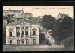 AK Annaberg I. Erzgeb., Stadttheater Mit Theater-Freitreppe  - Teatro