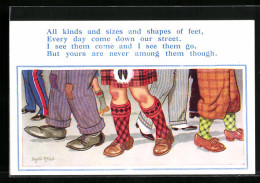 Künstler-AK Donald McGill: All Kinds And Sizes And Shapes Of Feet  - Mc Gill, Donald