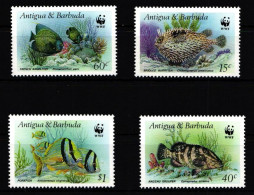 Antigua Barbuda 1010-1013 Postfrisch Fische #IH461 - Antigua Et Barbuda (1981-...)