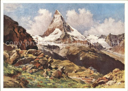 11687168 Zermatt VS Hotel Riffelberg Mit Matterhorn Kuenstlerkarte  - Autres & Non Classés