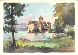 11687064 Chillon Chateau De Chillon Aquarell Montreux - Altri & Non Classificati