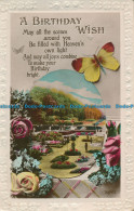 R025802 Greeting Postcard. A Birthday Wish. Garden. RP. 1925 - World