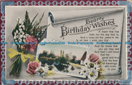 R025803 Greeting Postcard. Hearty Birthday Wishes. Poem. Philco - World