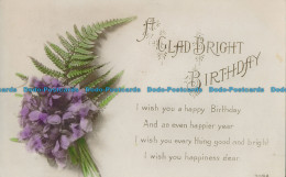 R025806 Greetings. A Glad Bright Birthday. Poem. Regent - World