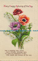 R025842 Greetings. Many Happy Returns Of The Day. Flowers. 1932 - World