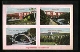 AK Plauen I. V., Vogtländischen Brückenbauten, Brücke Im Syratal, Friedrich August-Brücke, Göltzschtalbrücke  - Plauen