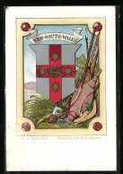 Lithographie New South Wales, Wappen Und Landschaft  - Genealogie