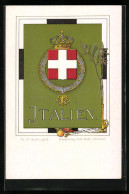 Lithographie Italien, Wappen Und Krone  - Genealogy