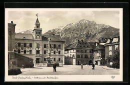 AK Bad Reichenhall, Rathaus Mit Brunnen Und Hochstauffen  - Bad Reichenhall