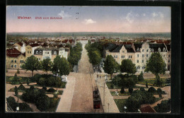 AK Weimar, Teilansicht Mit Strassenpartie Vom Bahnhof Aus Gesehen  - Weimar