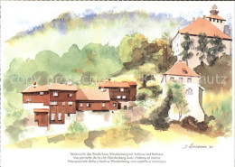 11686830 Werdenberg Mit Schloss Und Rathaus Aquarell Werdenberg - Autres & Non Classés