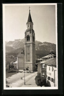 Cartolina Cortina, Strassenpartie Mit Kirche  - Sonstige & Ohne Zuordnung