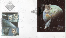 2011  Dogs  Cosmonauts  S/S- (imperforate)  FDC  BULGARIA / Bulgarie /Bulgarien - FDC