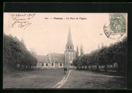 CPA Acquigny, La Place De L`Eglise  - Acquigny