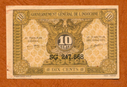 1943 // INDOCHINE // GOUVERNEMENT GENERAL // Dix Cents // SUP // XF - Indocina