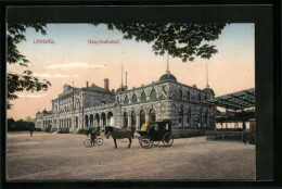 AK Landau, Hauptbahnhof Mit Vorplatz Und Kutsche  - Landau