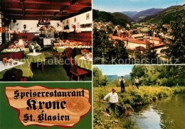 73321189 St Blasien Restaurant Krone Jaegerstube Forellenteich Stadtpanorama Sch - St. Blasien