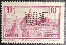 FRANCE. Y&T N°290. Le Puy-en-Velay. Perforé WBF (Wattine Bossut Fils). Cachet Discret... - Gebruikt