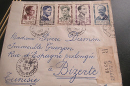 FRANCE Lettre Recommandée 1957  Venelles Pour Bizerte - 1921-1960: Modern Period