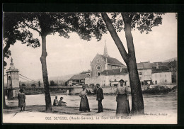 CPA Seyssel, Le Pont Snr Le Rhone, L`Eglise  - Seyssel