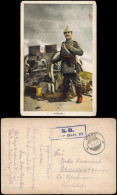 Ansichtskarte   Weltkrieg Soldat Geschütz 1917    (Feldpoststempel) - Weltkrieg 1914-18