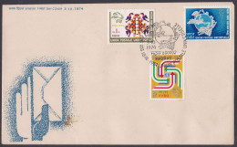 Inde India 1974 FDC UPU, Universal Postal Union, First Day Cover - Brieven En Documenten