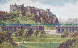 R026936 Edinburgh Castle And National Gallery Of Scotland. Valentine. Art Colour - Monde