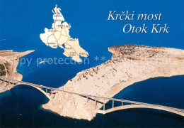73319545 Krk Insel Fliegeraufnahme Landkarte Krk - Croatie
