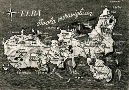 73319506 Insel Elba Isola Meravigliosa Landkarte Mit Sehenswuerdigkeiten Insel E - Other & Unclassified
