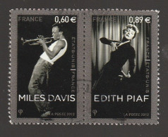 FRANCE 2012 PAIRE EDITH PIAF MILES DAVIS YT P 4671 OBLITERE (note) - Gebraucht