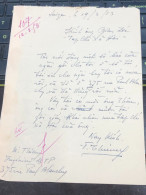 Soth Vietnam Letter-sent Mr Ngo Dinh Nhu -year 12/3 /1953 No-107- 1 Pcs Paper Very Rare - Historische Dokumente