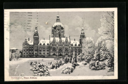 AK Hannover, Das Neue Rathaus Im Schnee  - Hannover