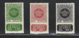 Portugal Angola 1950 "Philatelic Exhibition" MNH Mundifil Angola #321-323 - Angola