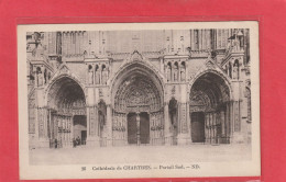 26. CATHEDRALE DE CHARTRES  .  PORTAIL SUD  .  CARTE ECRITE AU VERSO - Chartres