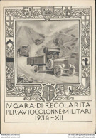 An139 Cartolina Militare IV Gara Di Regolarita' Per Autocolonne Militari 1934 - Regimientos