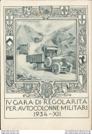 An154 Cartolina Militare IV Gara Di Regolarita' Per Autocolonne Militari - Regimientos