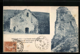 CPA Pressiat, La Chapelle Féodale De Montfort, Les Ruines Du Chateau Féodal  - Ohne Zuordnung