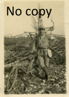 PHOTO FRANCAISE 224e RI - POILU BRANCARDIER CYCLISTE A VILLEVEQUE PRES DE ATTILLY - SAINT QUENTIN GUERRE AISNE 1914 1918 - Guerra, Militares