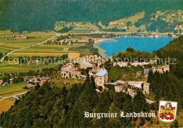 73315382 Landskron Kaernten Fliegeraufnahme Burgruine Am Ossiachersee Restaurant - Altri & Non Classificati